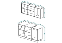 Кухонный гарнитур Легенда 16 (1,5 м)