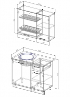 Кухонный гарнитур Бланж 1000 мм